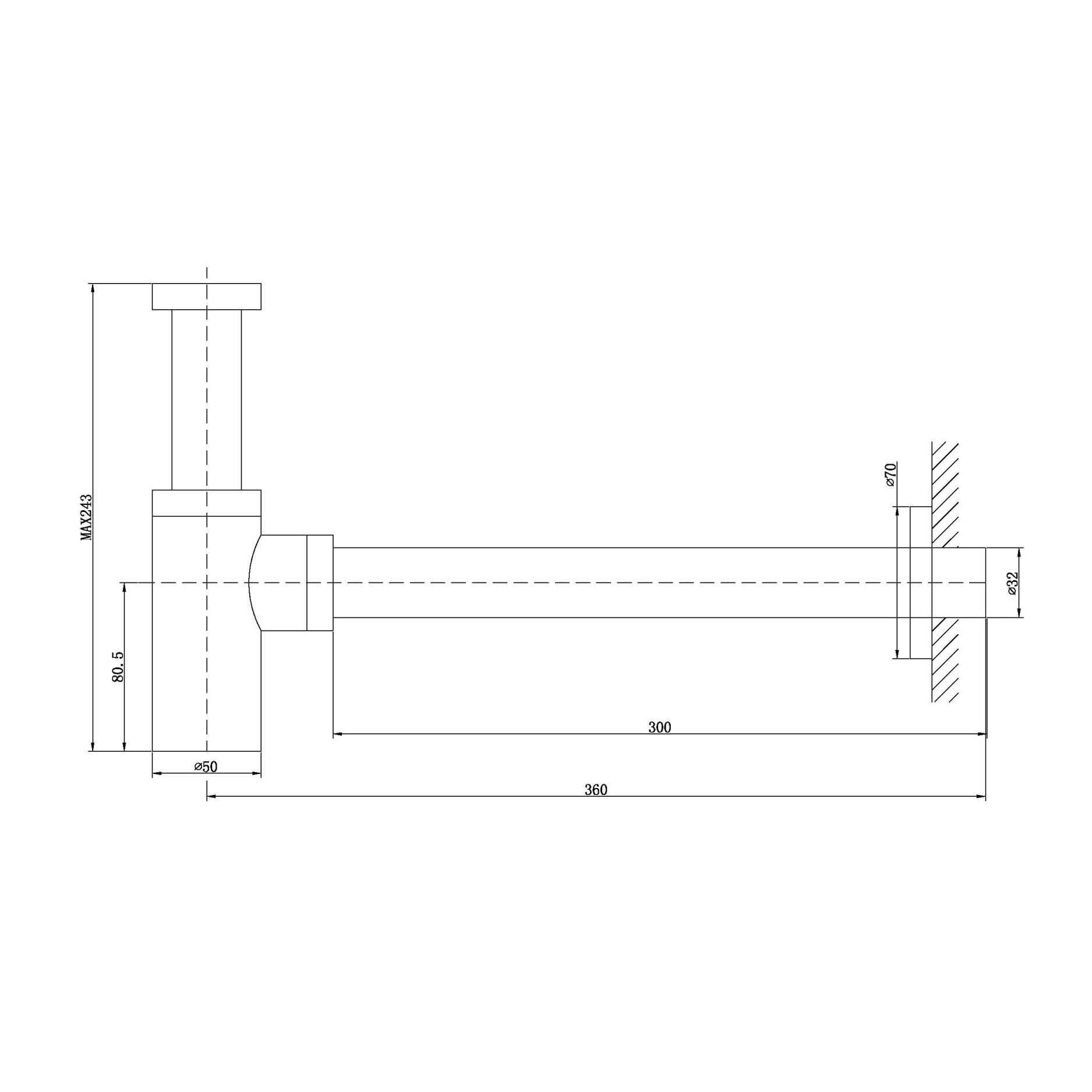 Basin trap Brass & Zinc - Matte Black