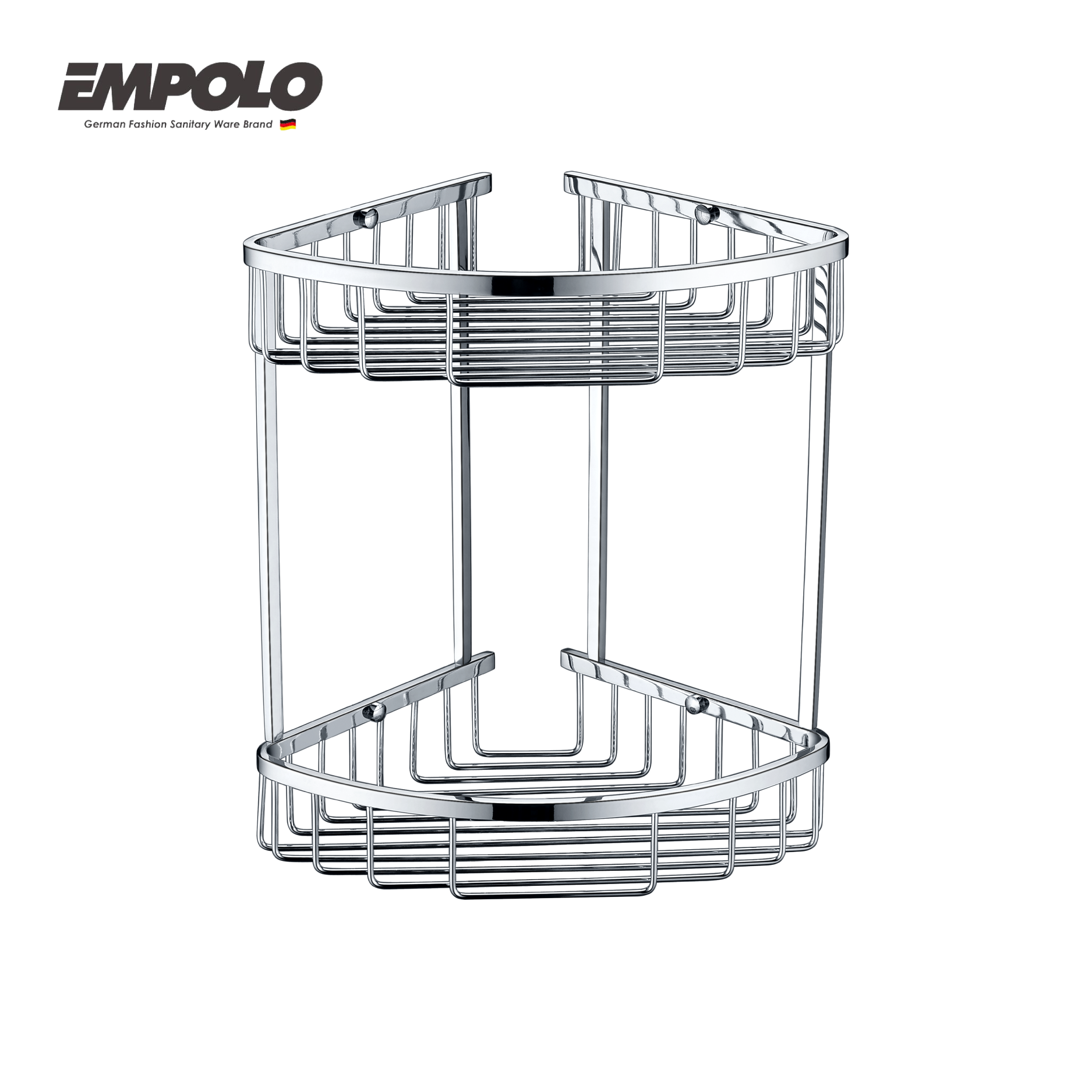 Corner double basket - Brass