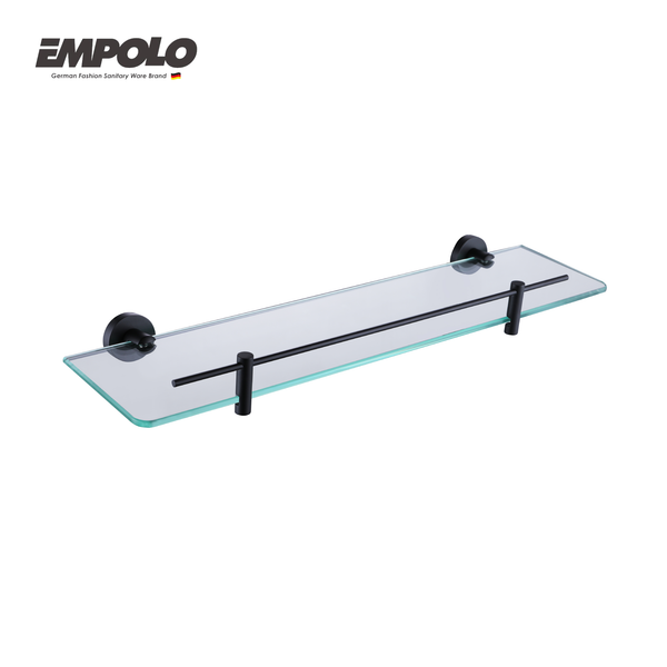 Glass shelf - Brass - Matte black