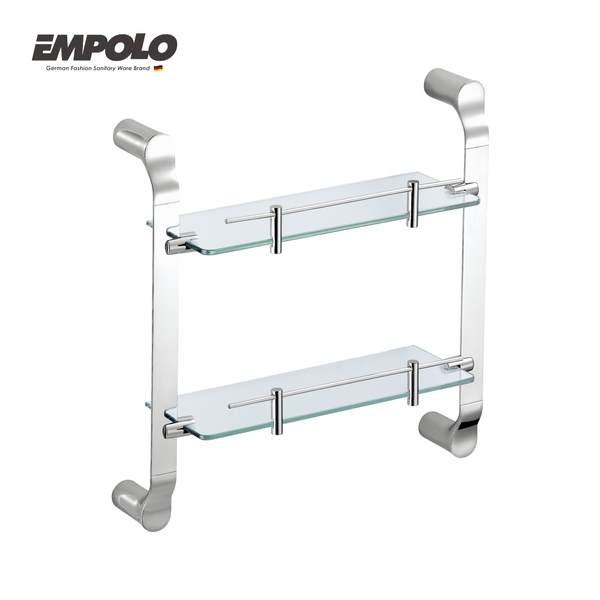 Double glass shelf - Brass