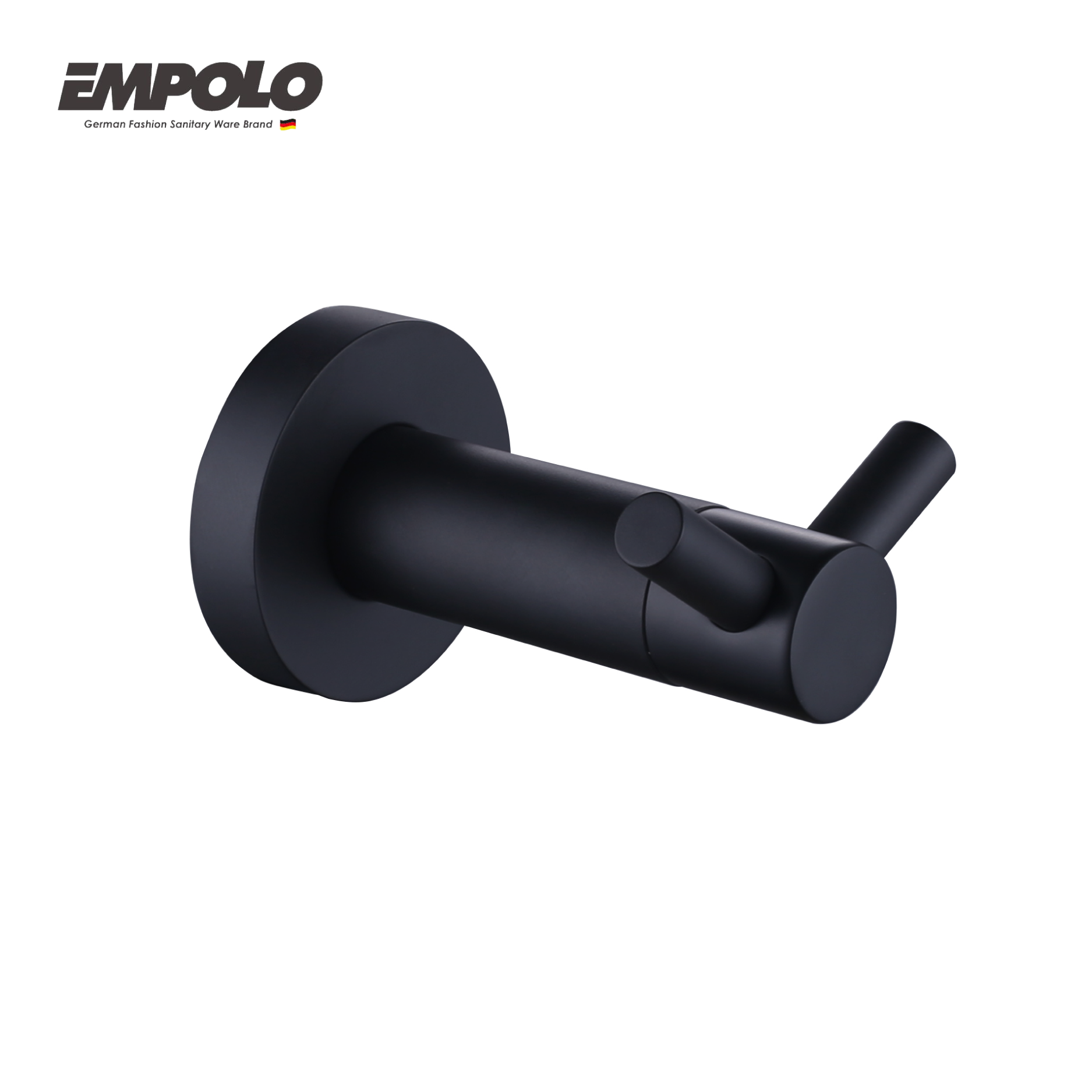 Double robe hook - Brass - Matte black