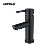 Basin tap - Brass - Matte black - Hot & cold