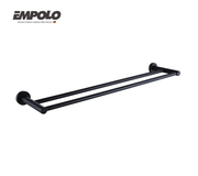 Double towel bar - Brass - Matte black
