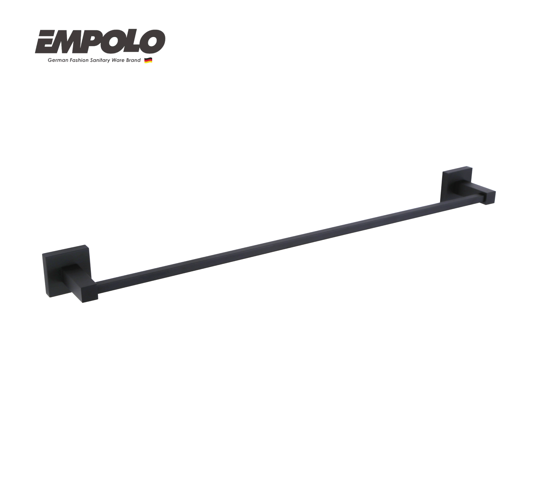 Single towel bar - Brass - Matte black