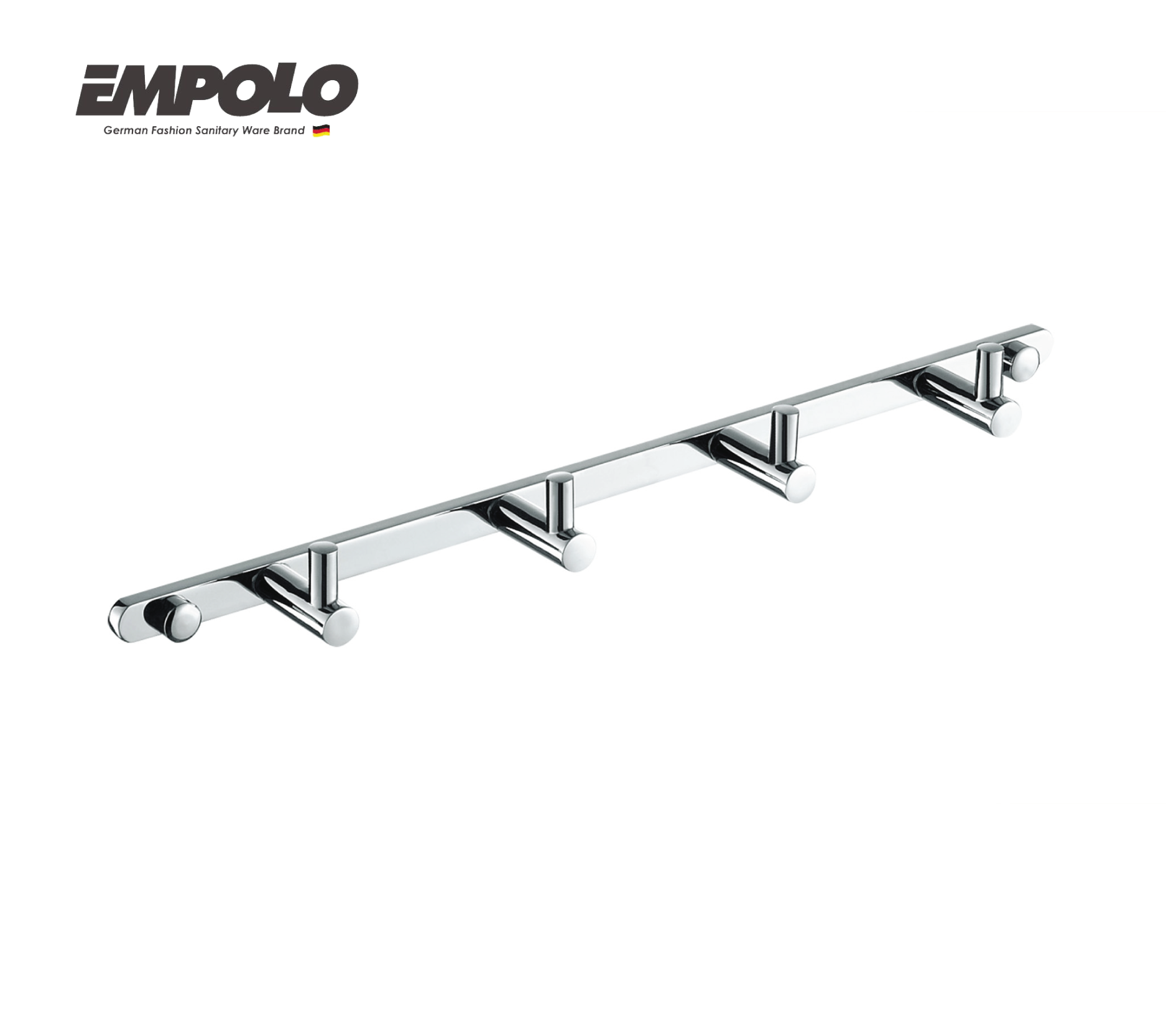 Hook strip with 4 hooks - brass