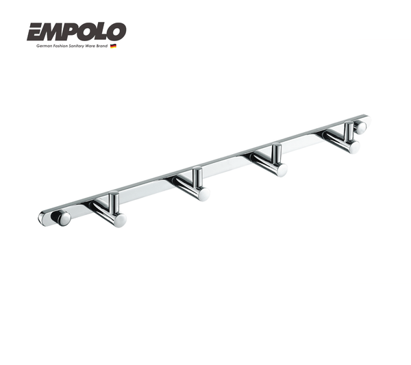 Hook strip with 4 hooks - brass