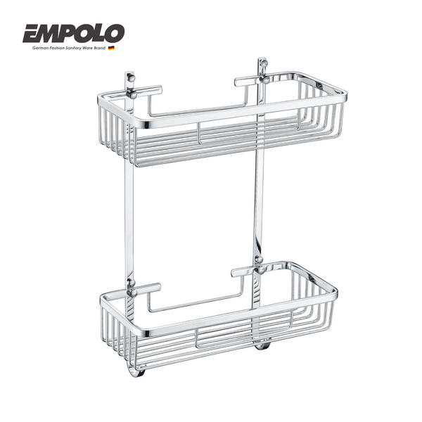Double wall shelf basket - Brass