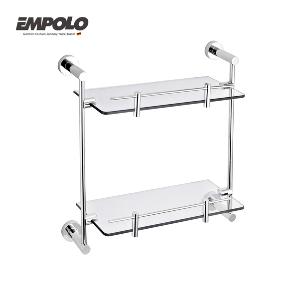 Double glass shelf - Brass