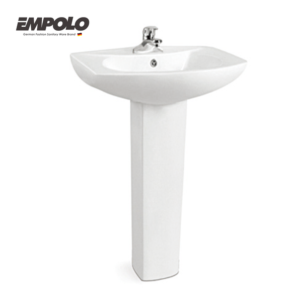 Pedestal basin with overflow - Ceramic