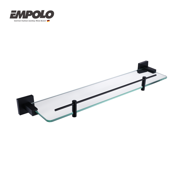 Glass shelf - Brass - Matte black