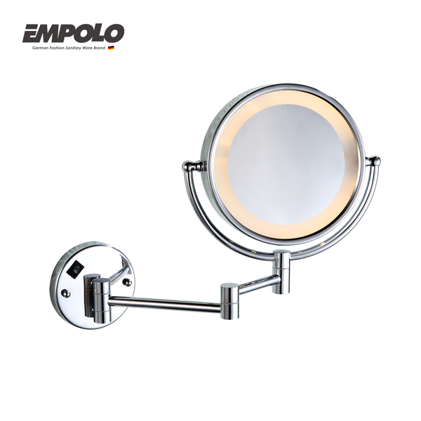 3x Magnifying mirror with LED light - Brass