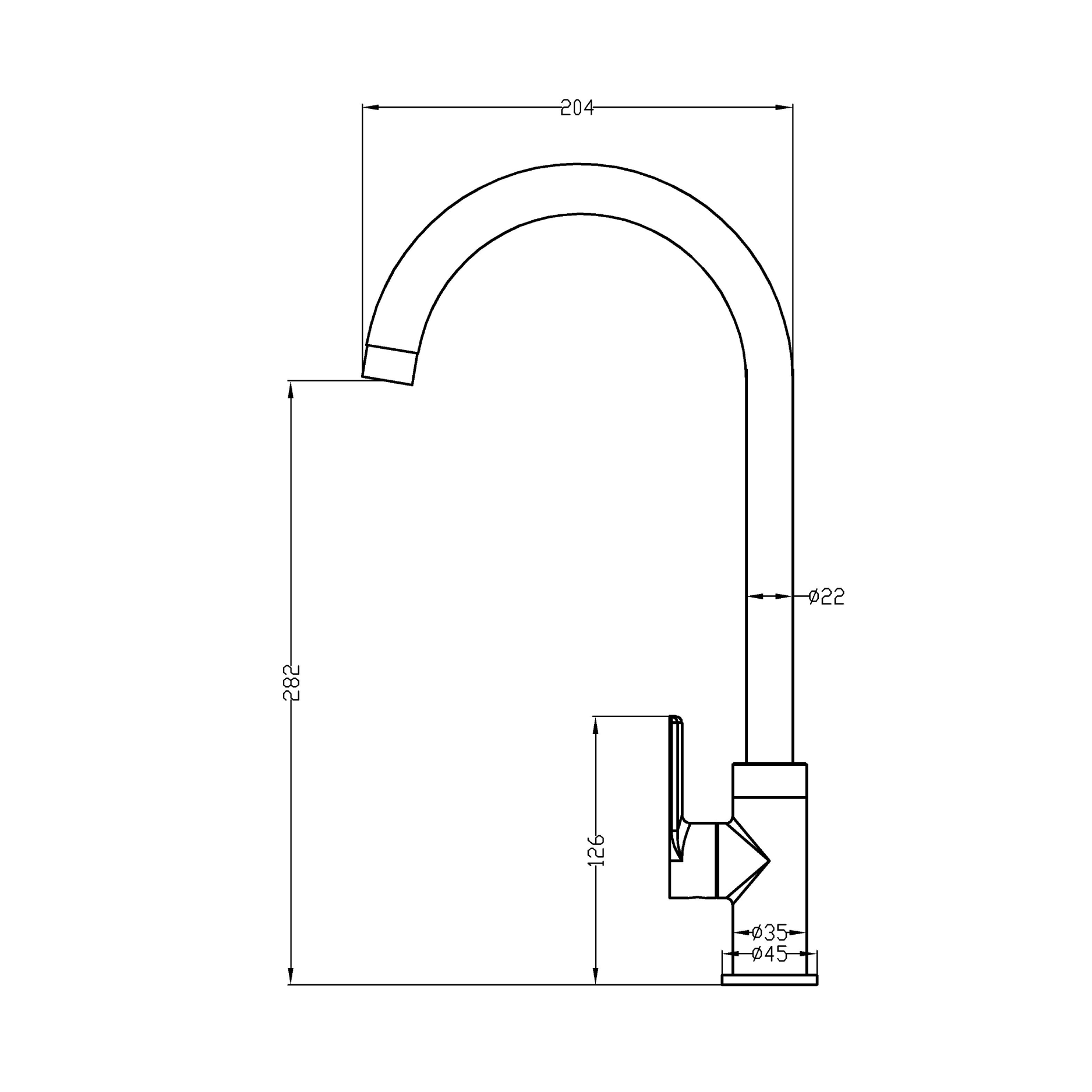 Kitchen tap - Brass - Cold water
