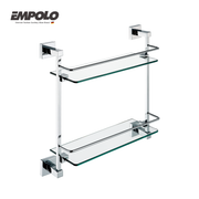 Double glass shelf - Brass