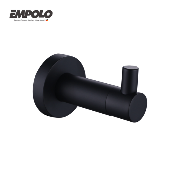 Single robe hook - Brass - Matte black