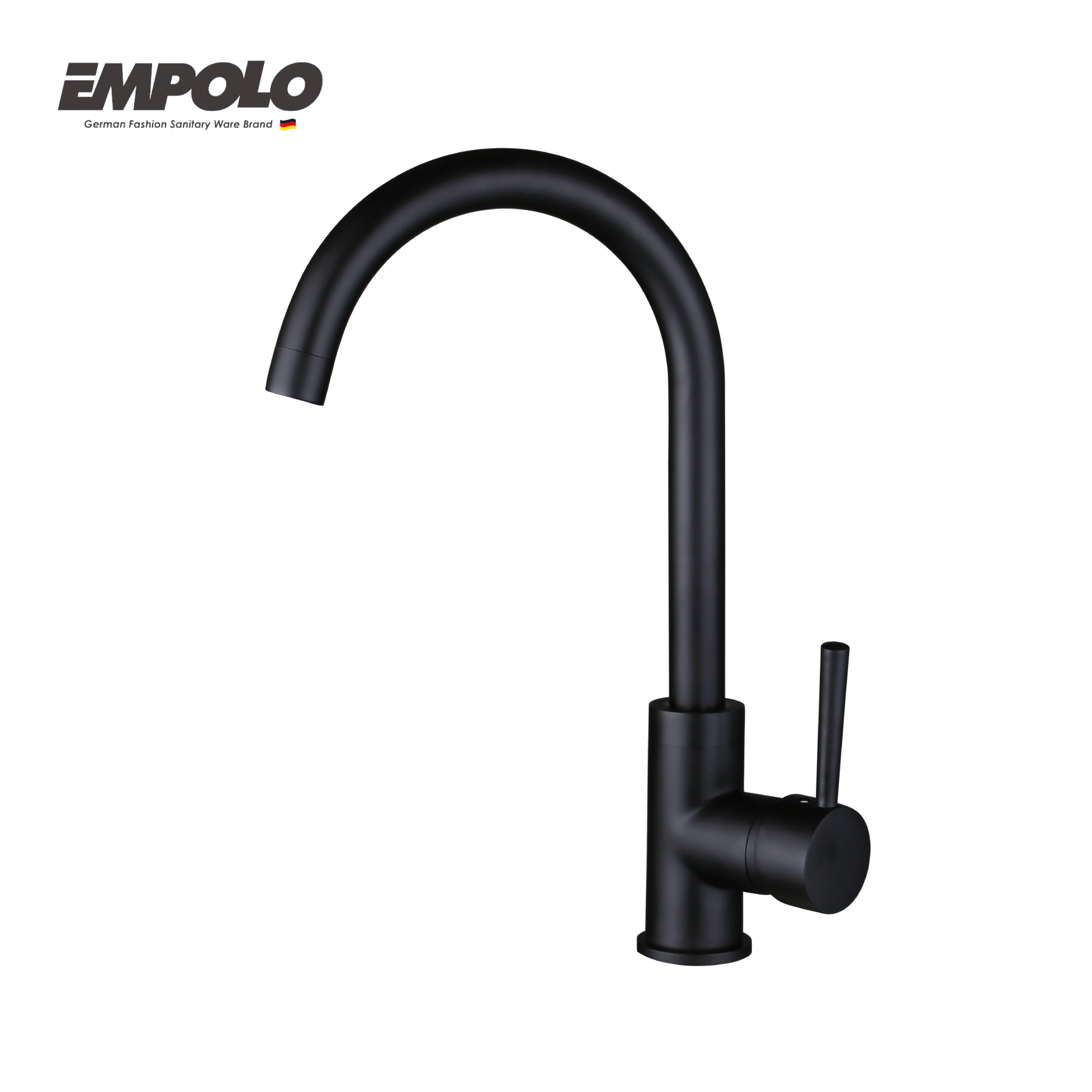 Kitchen tap - Brass - Matte black -  Hot & cold