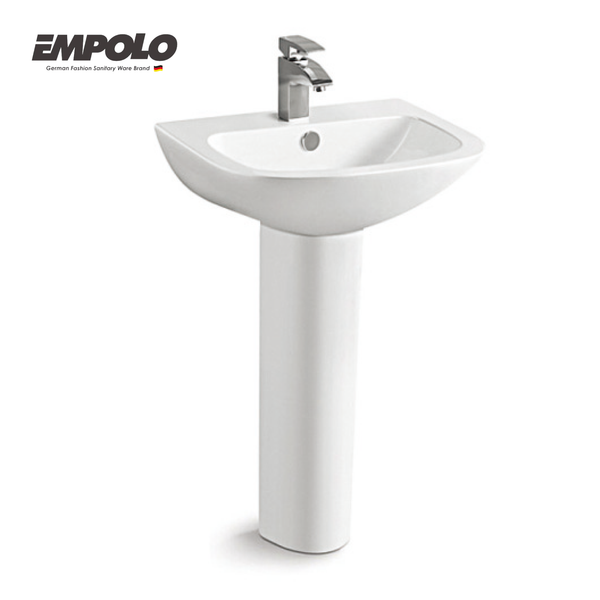 Pedestal basin with overflow - Ceramic