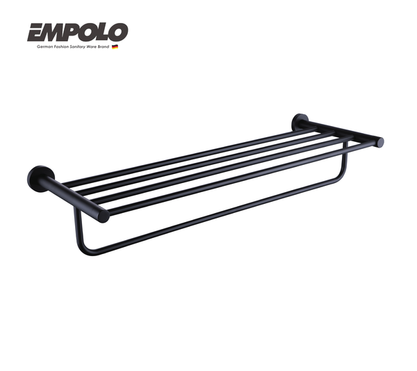 Double towel shelf - brass - Matte black