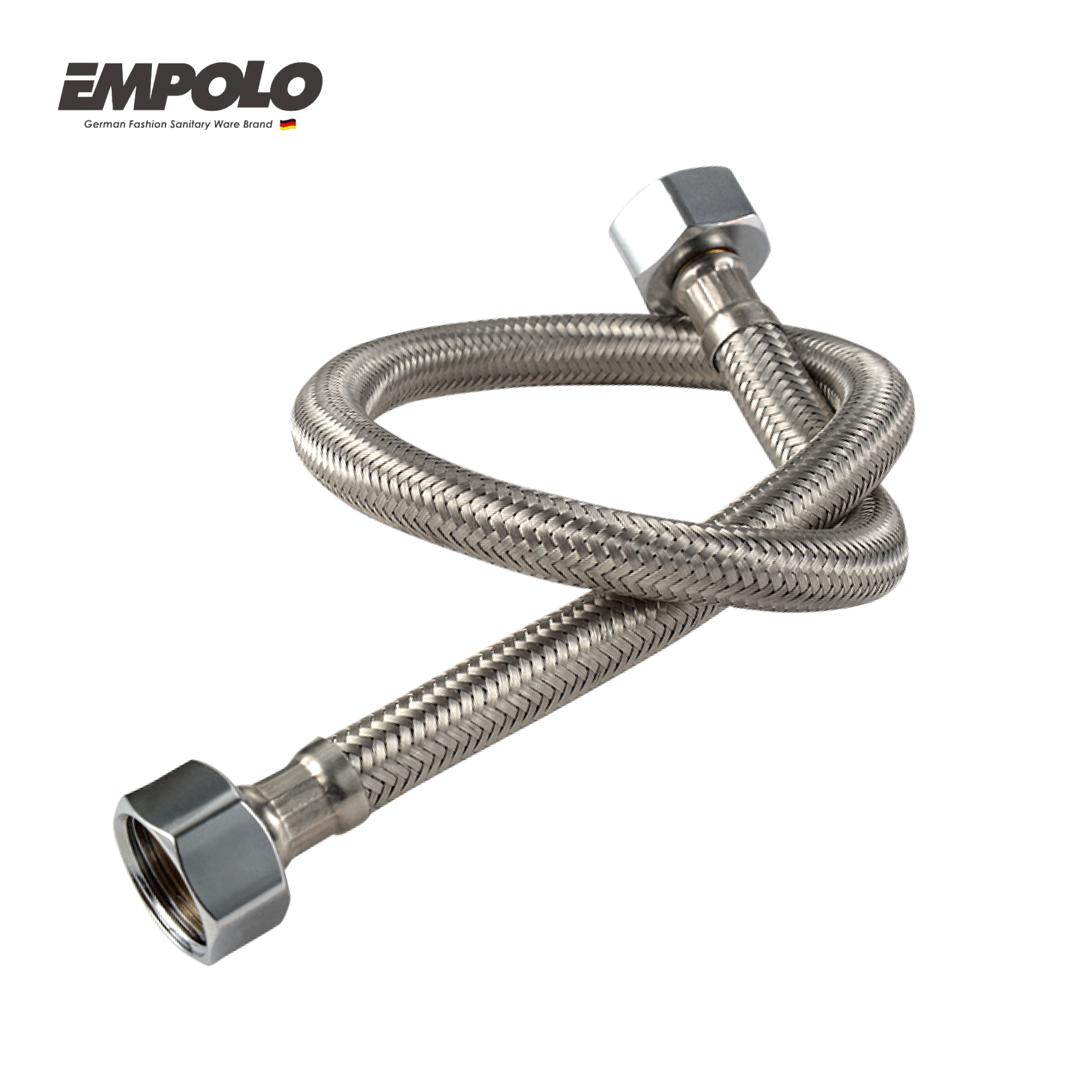 Double head pipe 50cm - SS - Chrome