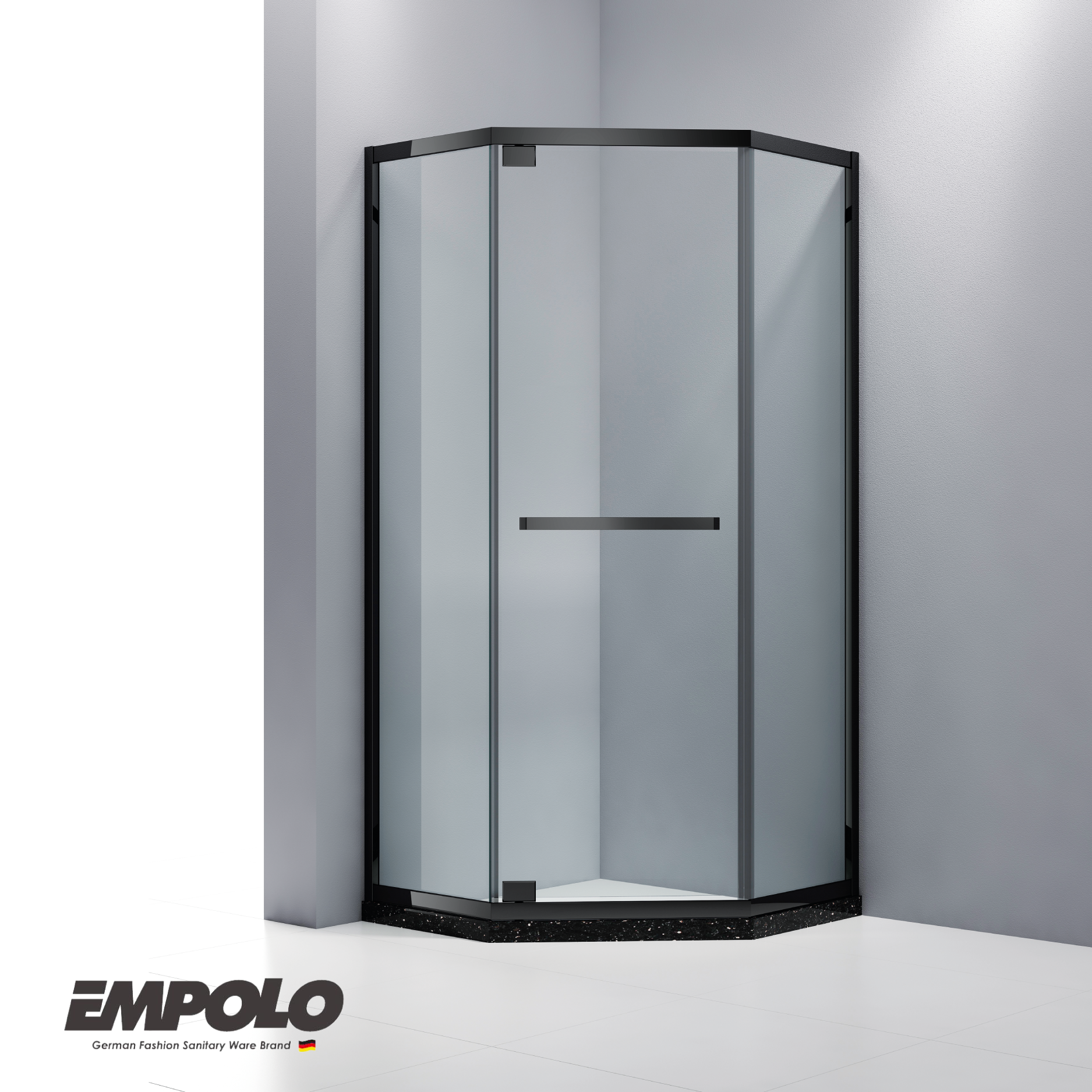 Shower room (without shower tray) - Matte black frame