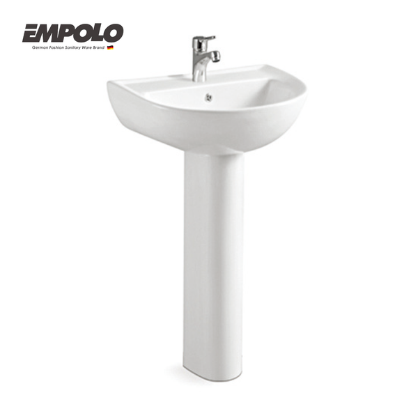Pedestal basin with overflow - Ceramic