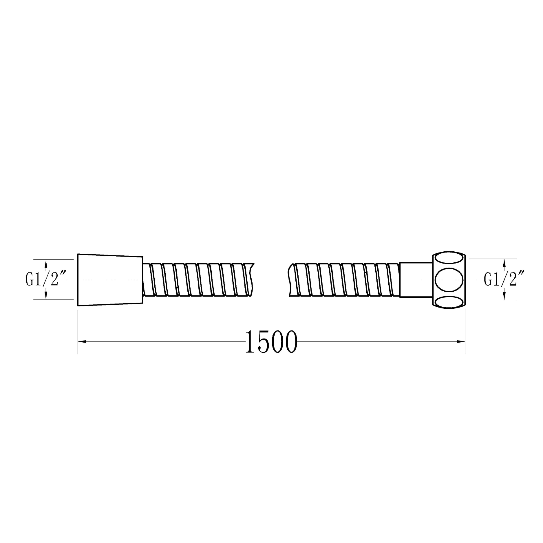 Single hose 1.5m  - SS - Bronze