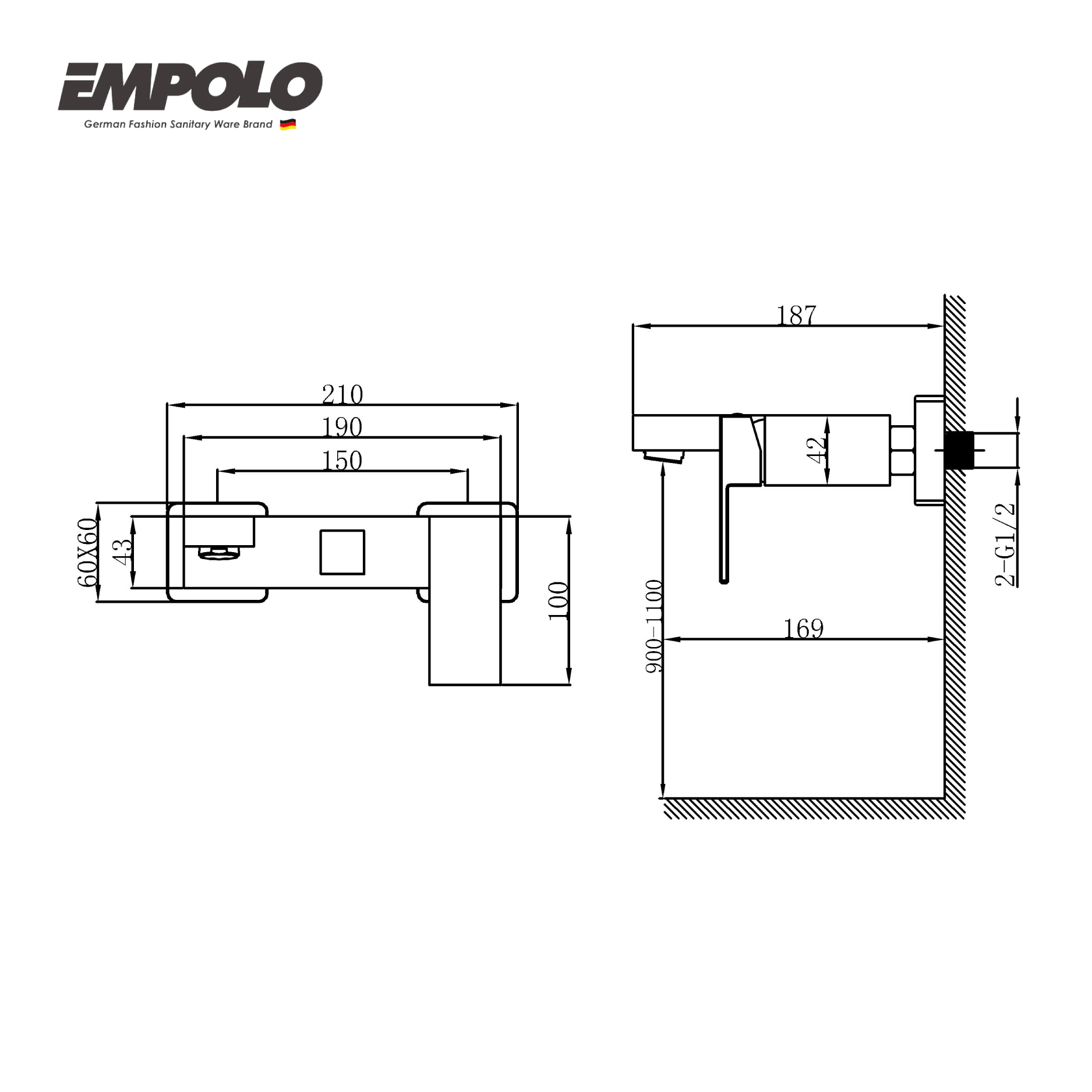 Single lever bath/shower mixer