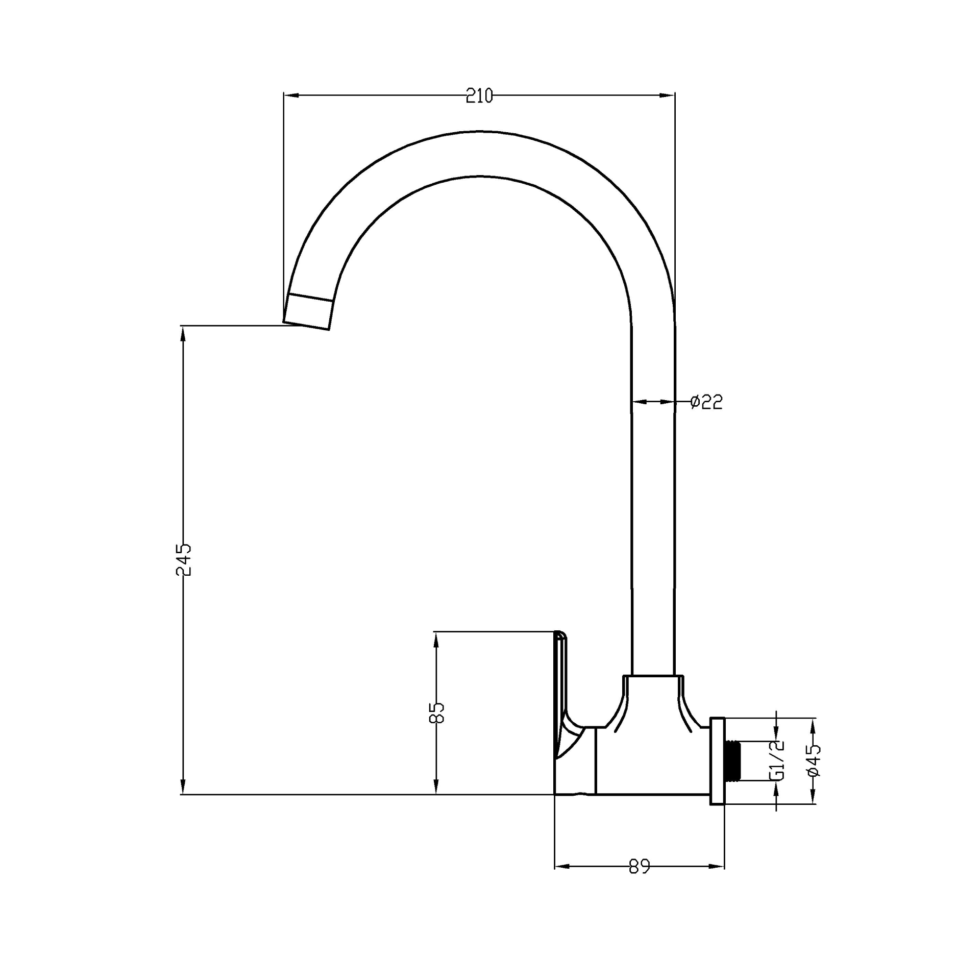 Kitchen tap - Brass - Cold water