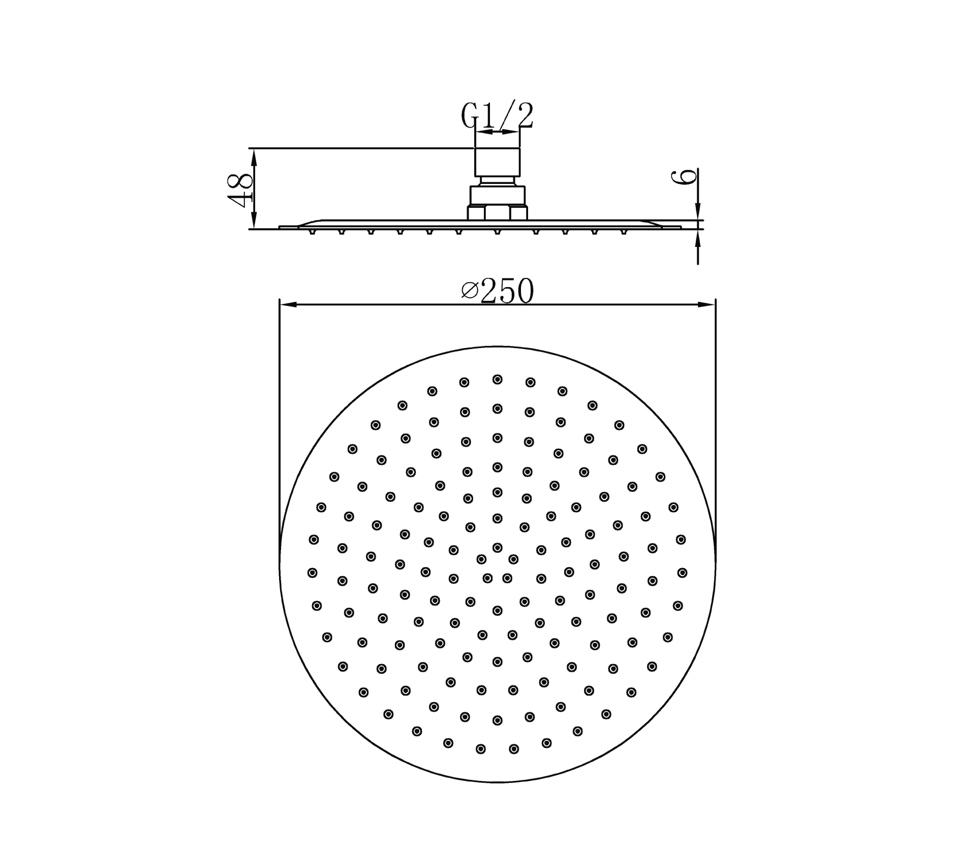Ultrathin round shower head - SS - Polished