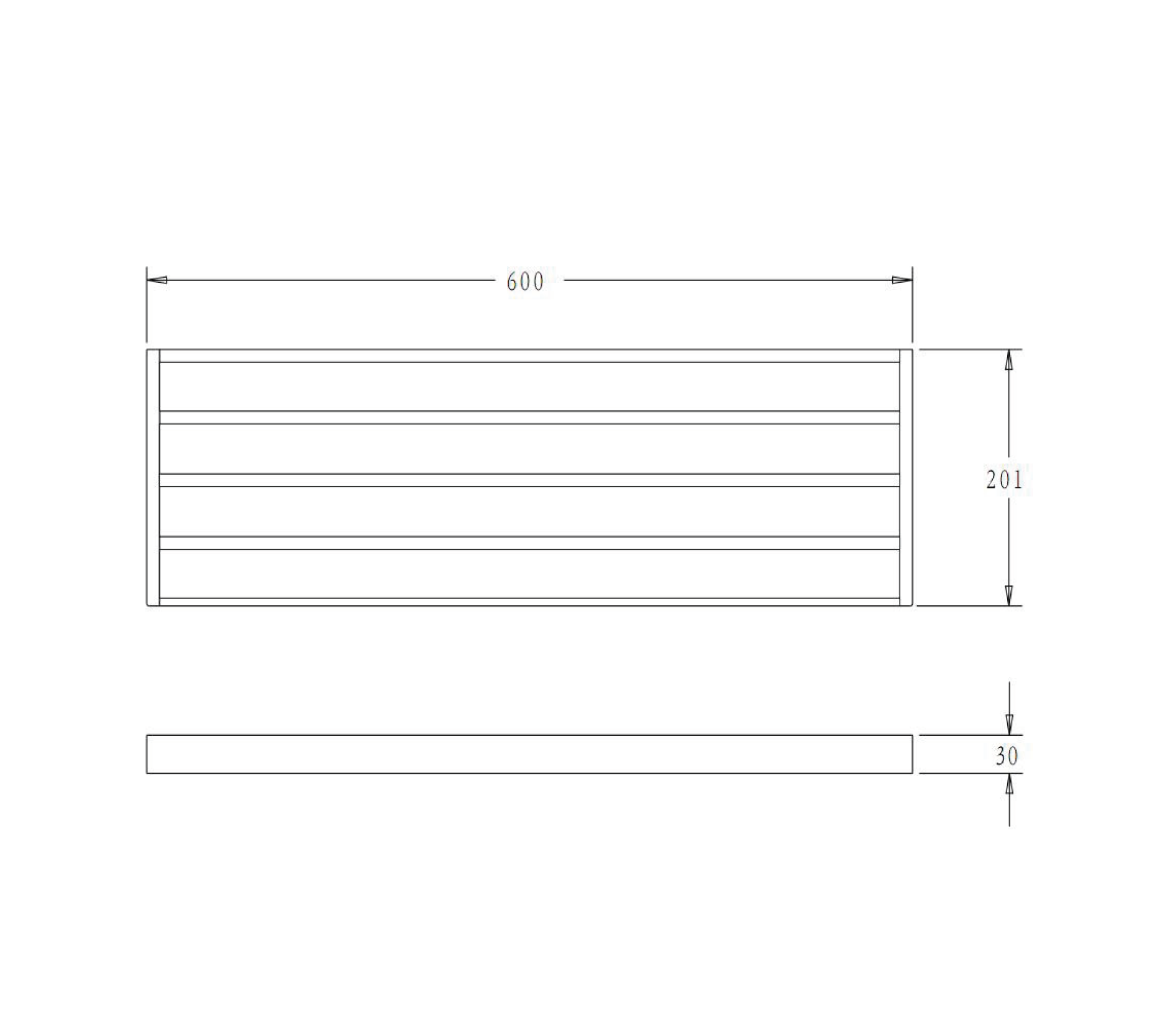 Bath towel shelf - Brass