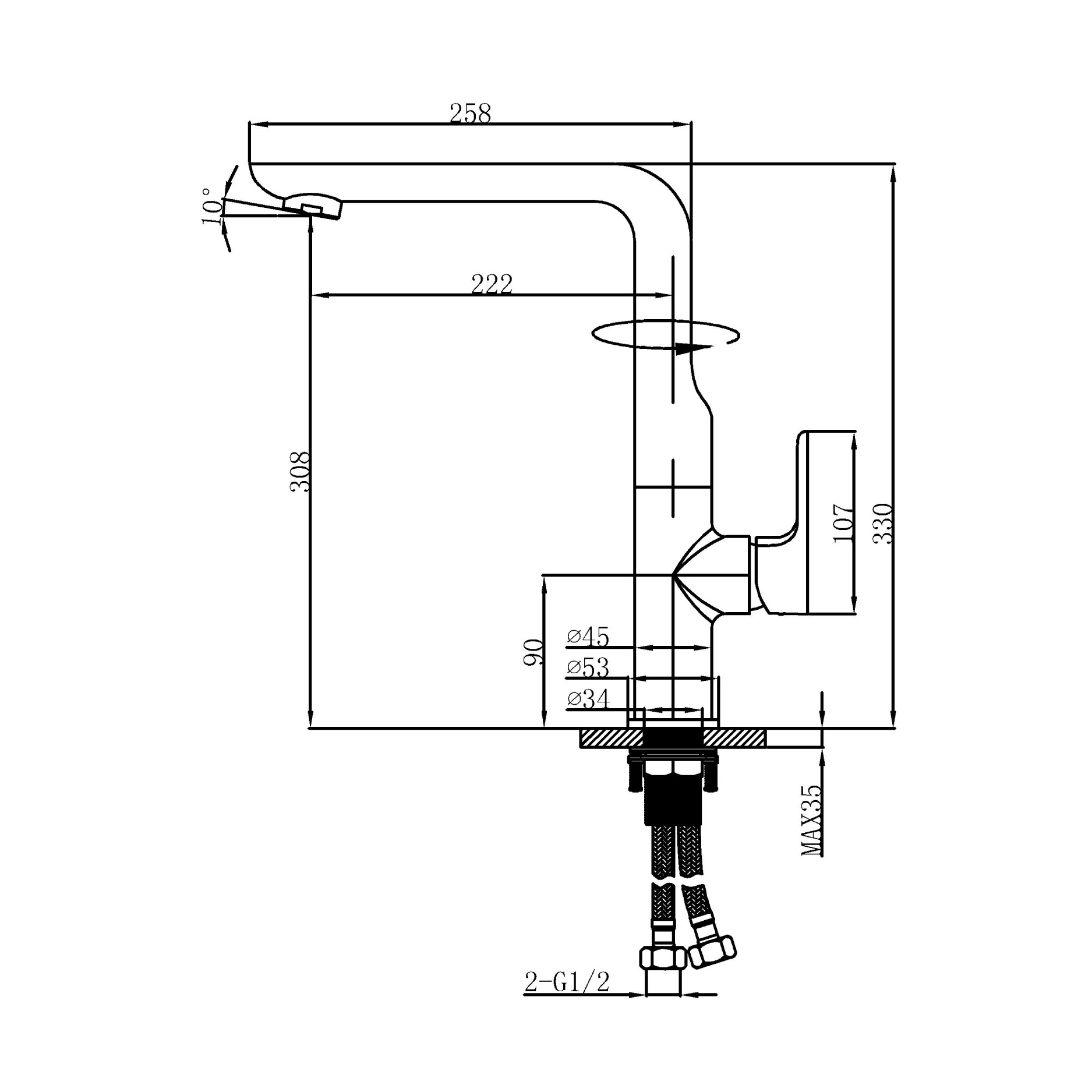 Kitchen tap  - Hot & cold