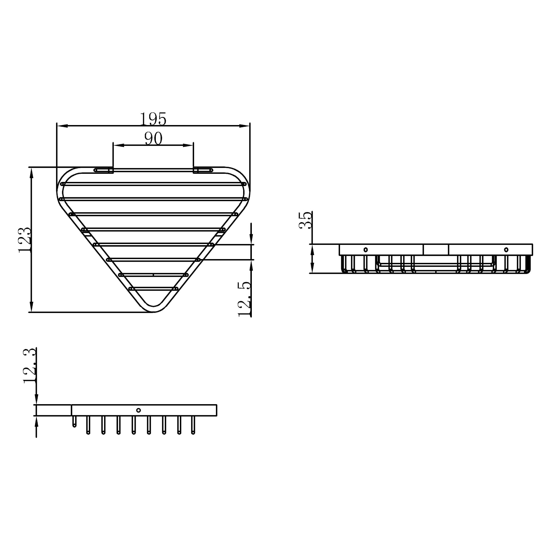 Corner basket - Brass