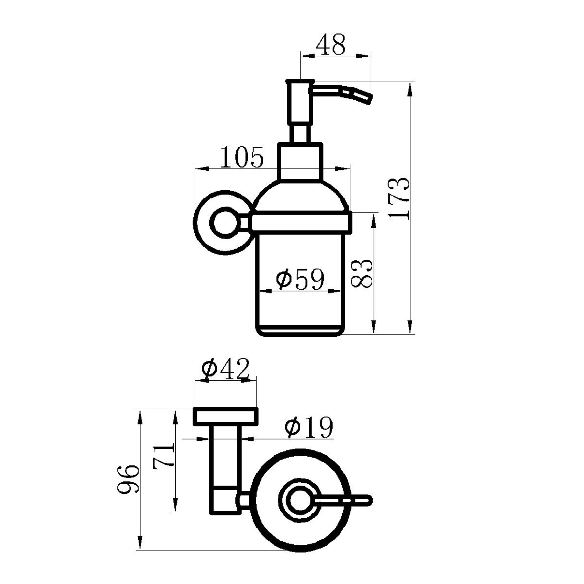 Liquid soap dispenser - Brass - Matte black