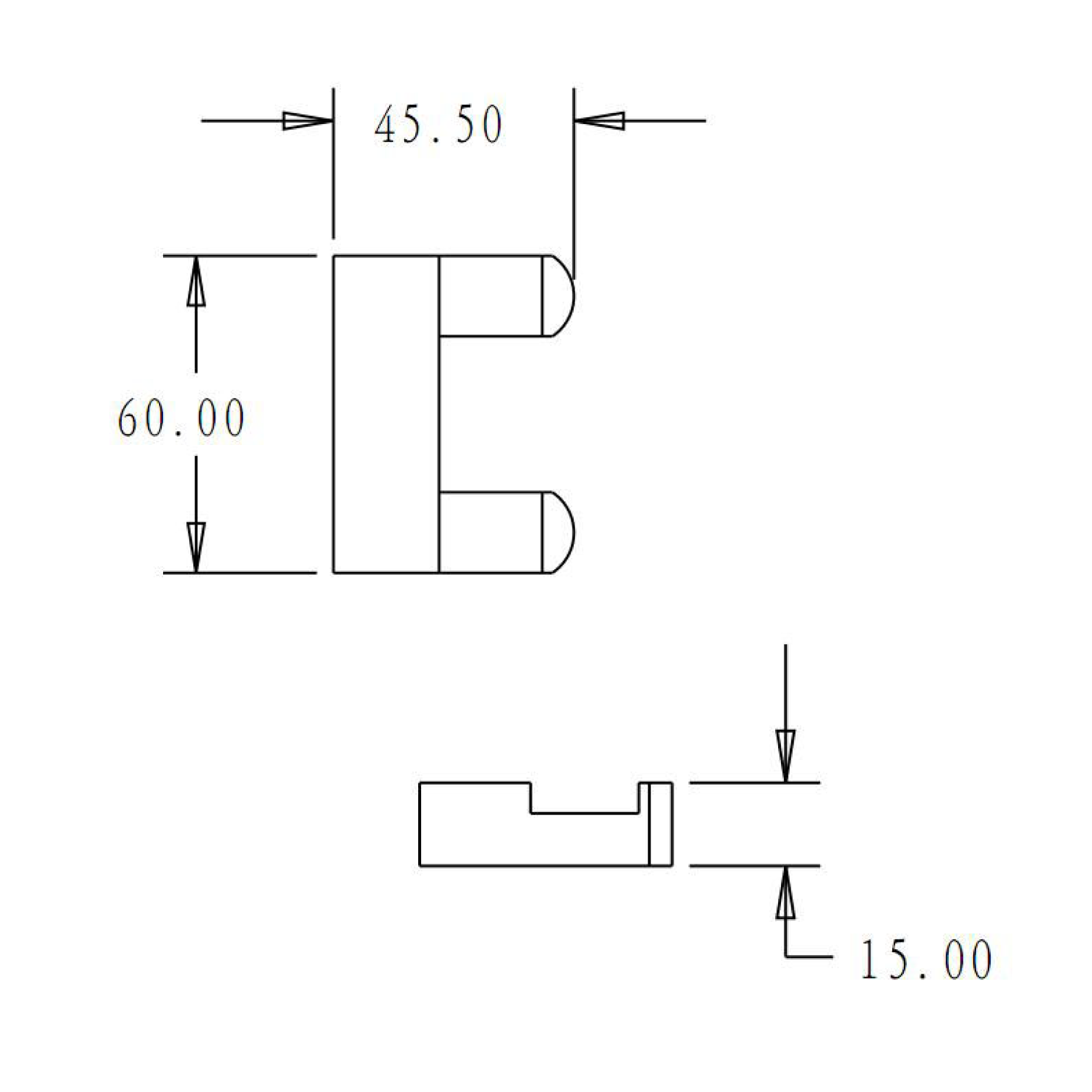 Double robe hook - Brass