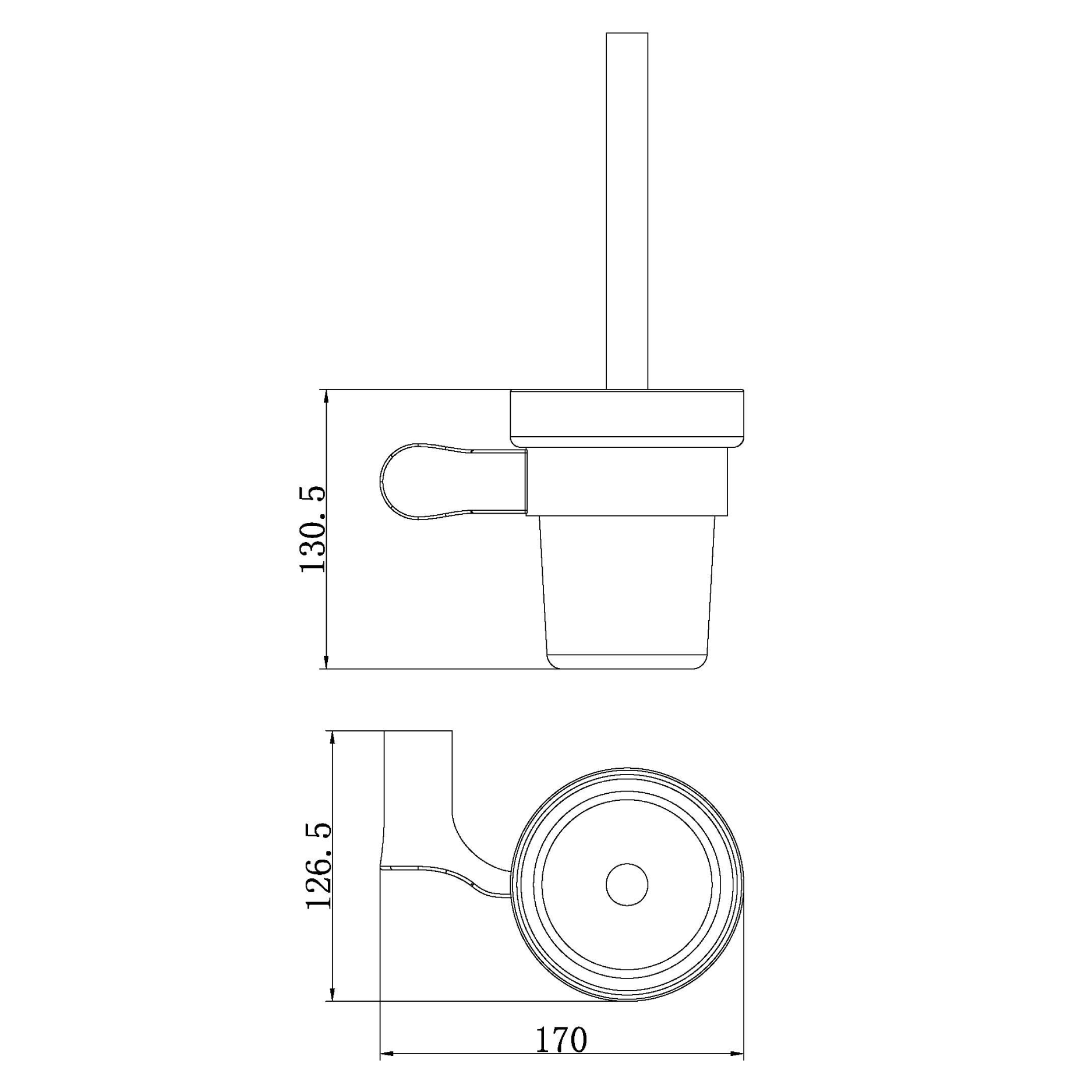 Toilet brush holder - Brass