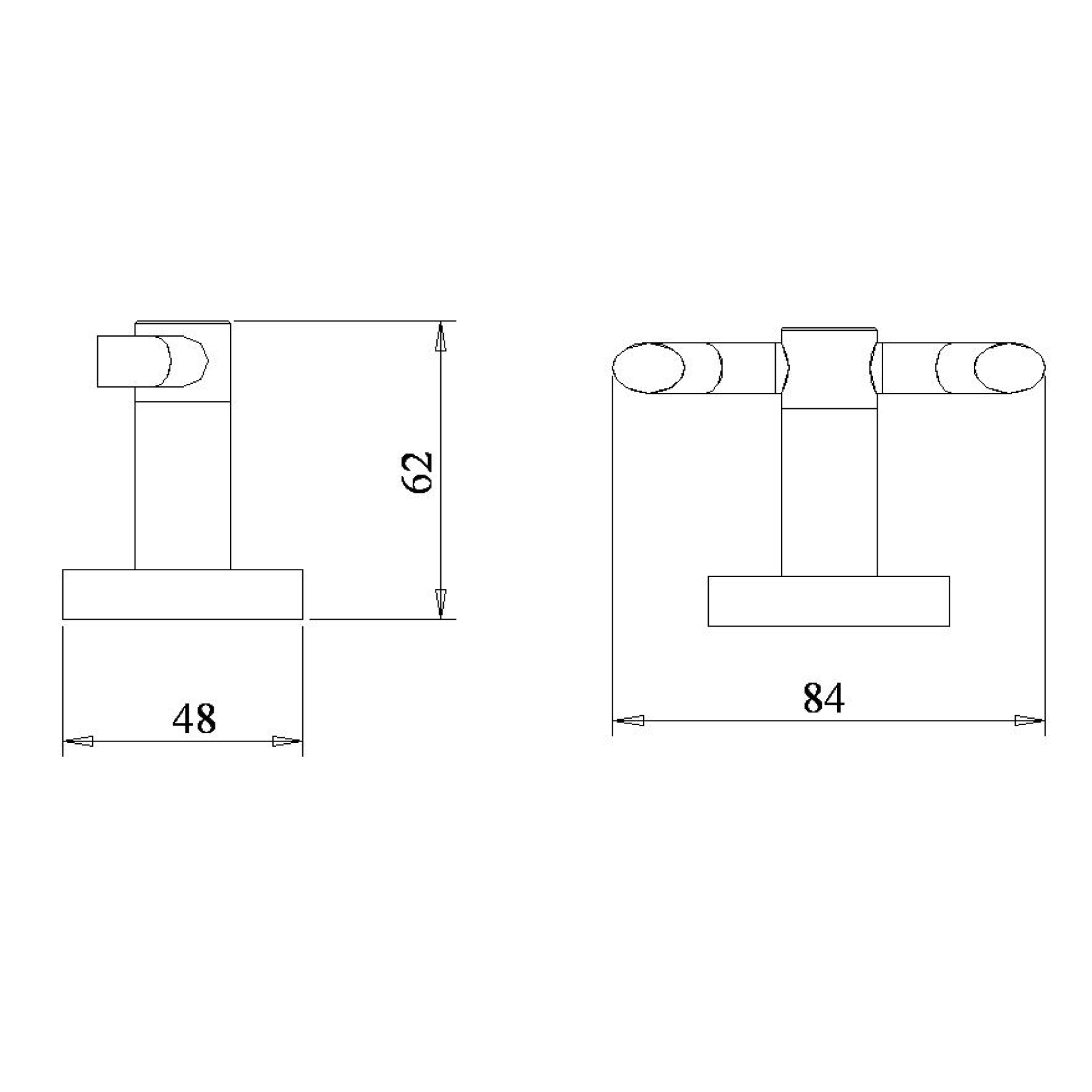 Double robe hook - SS