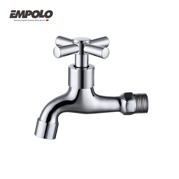 In-wall bib tap - Brass - Chrome - Cold water