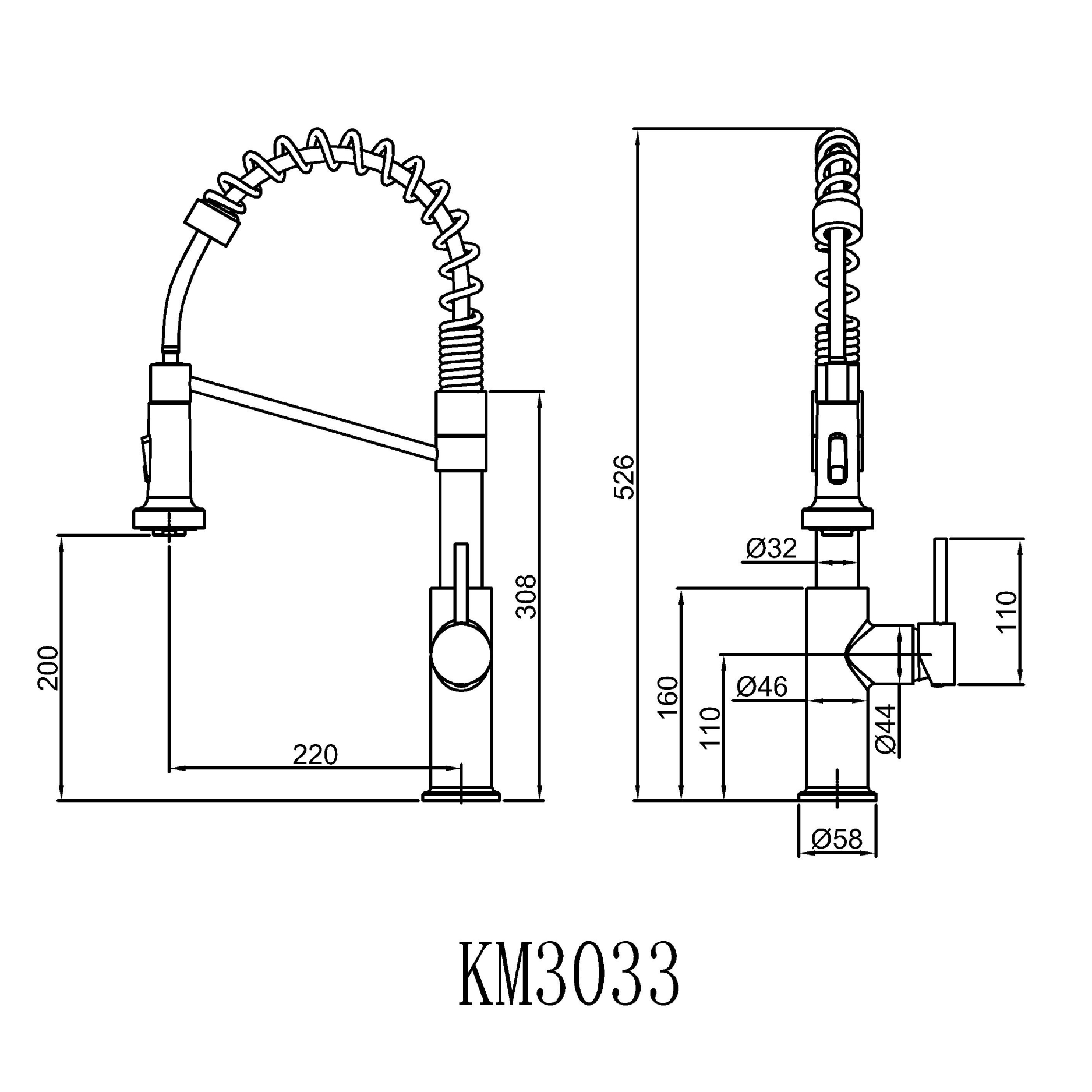 Kitchen tap - Brass - Hot & cold