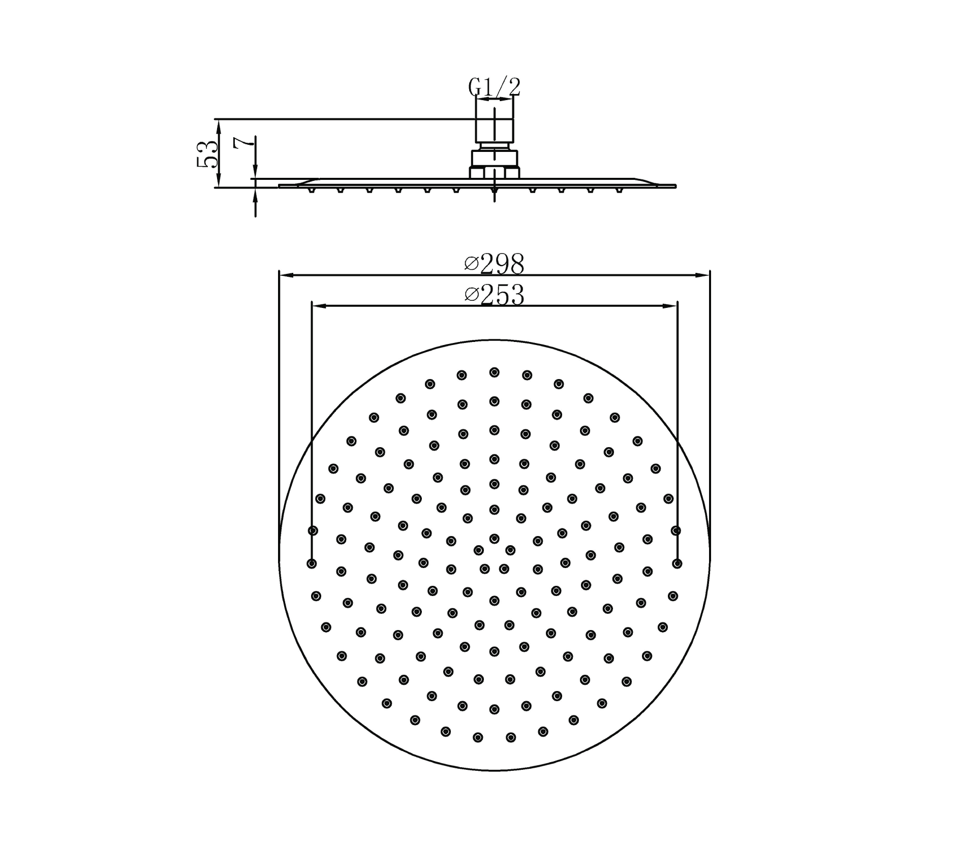 Ultrathin round shower head - SS - Polished