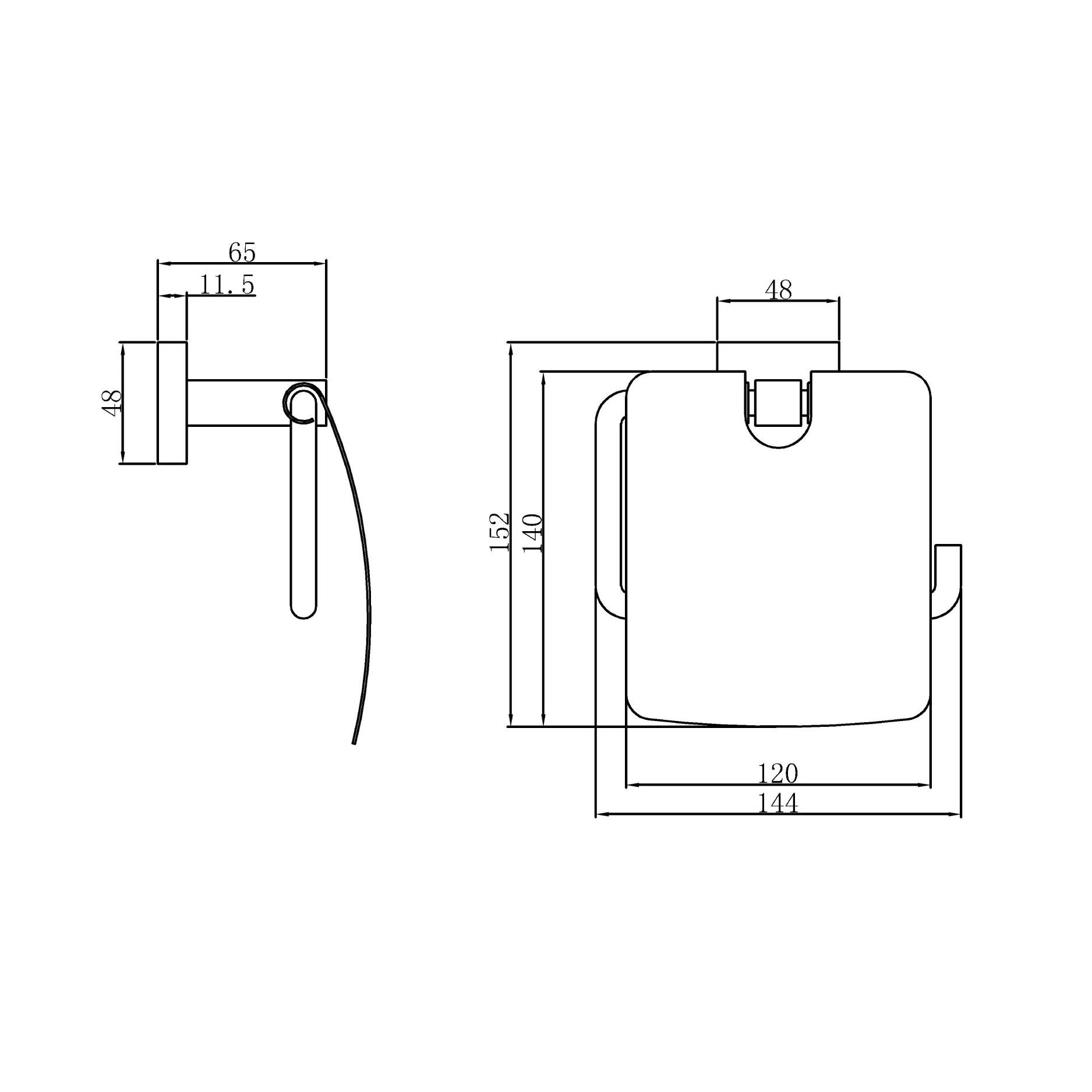 Toilet paper holder - Brass - Matte black