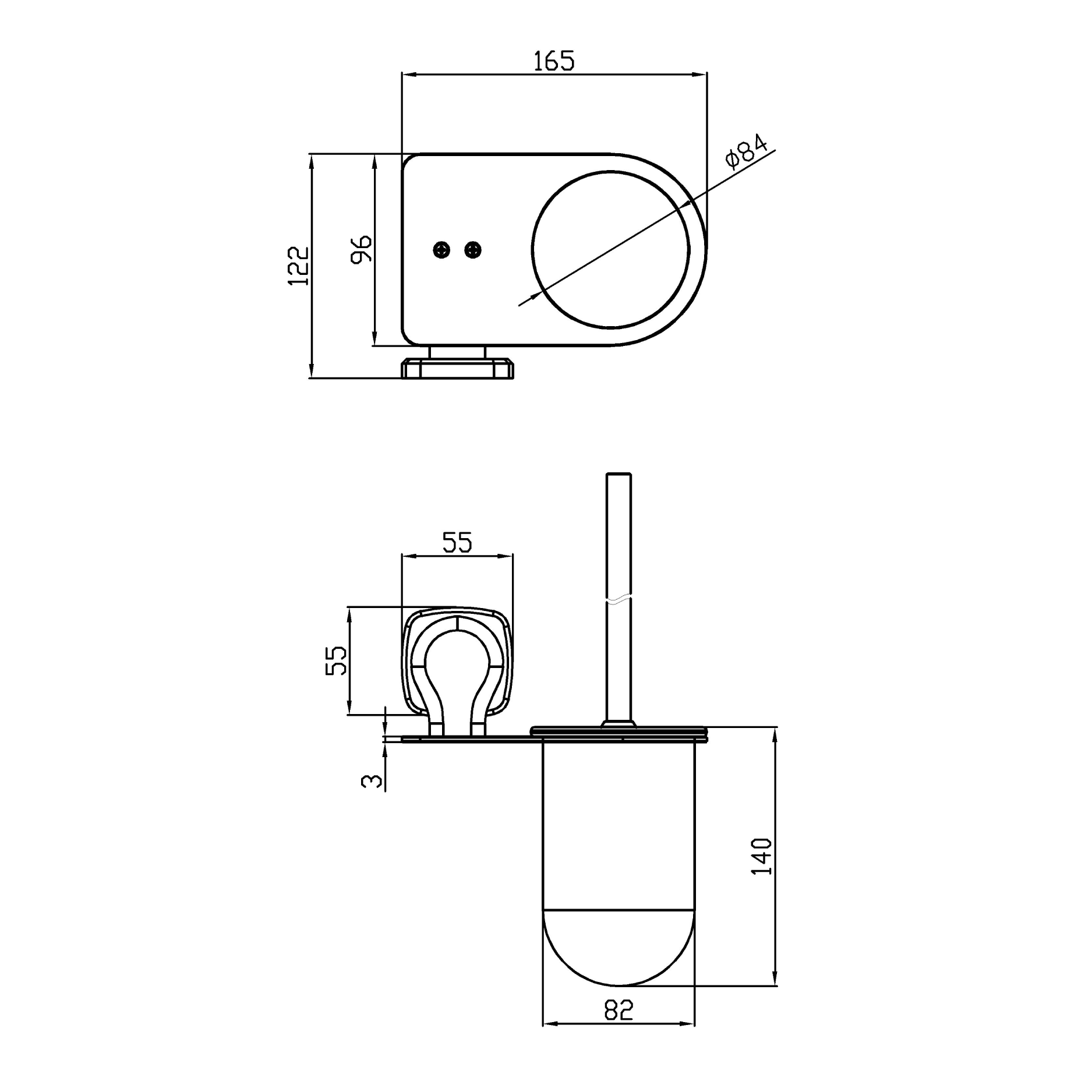 Toilet brush holder - Brass