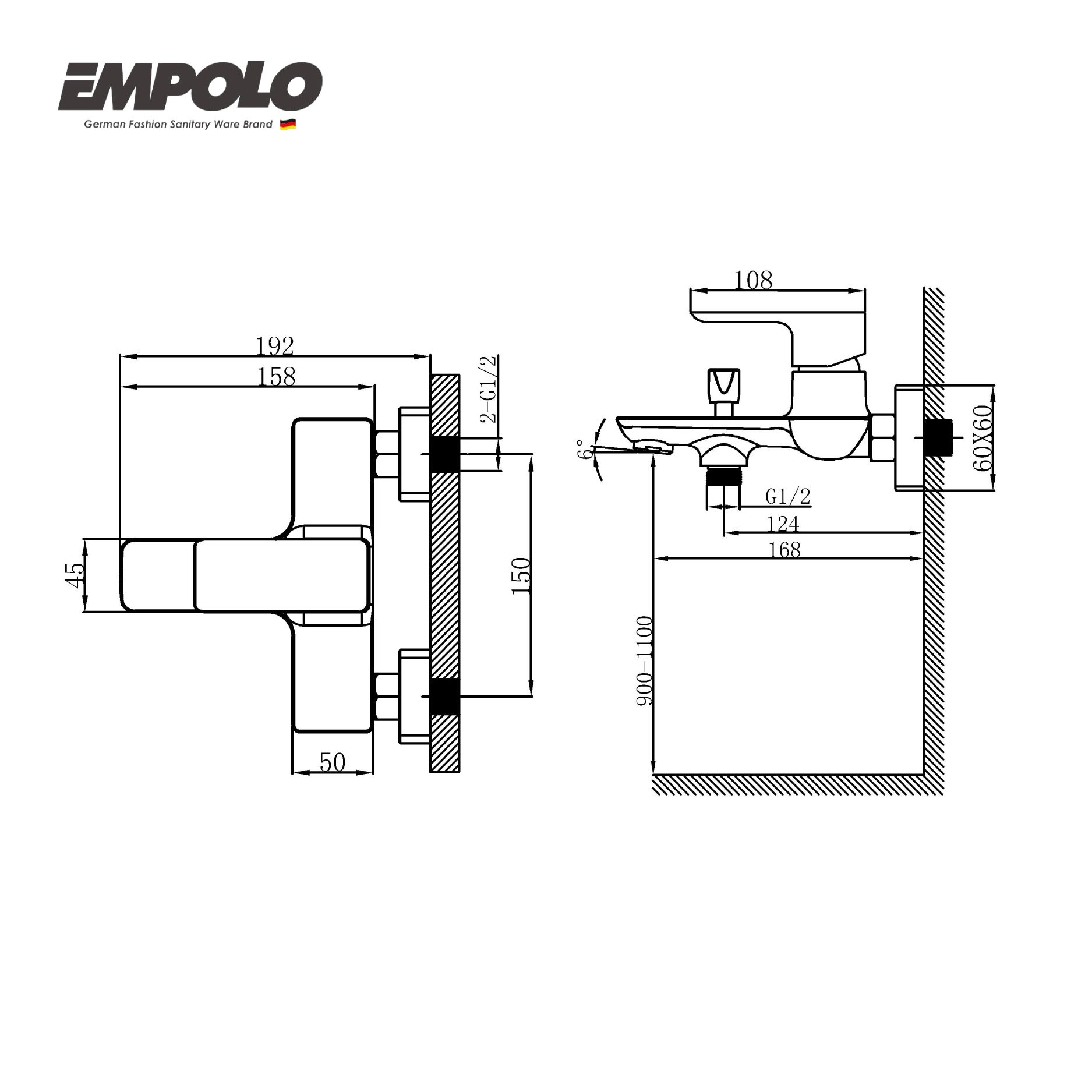 Single lever bath/shower mixer