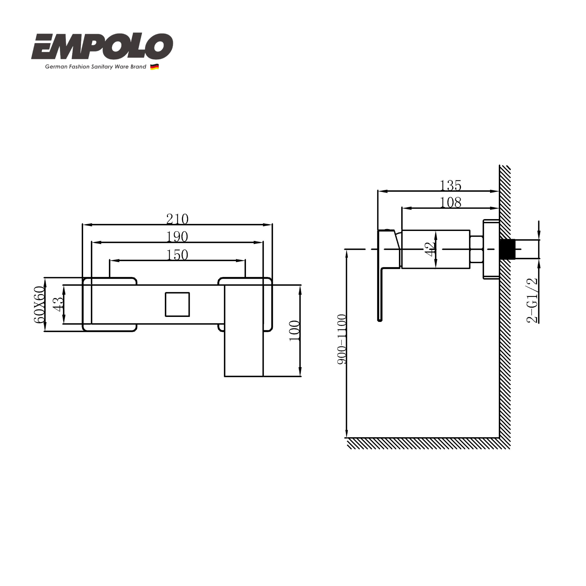 Single lever shower mixer