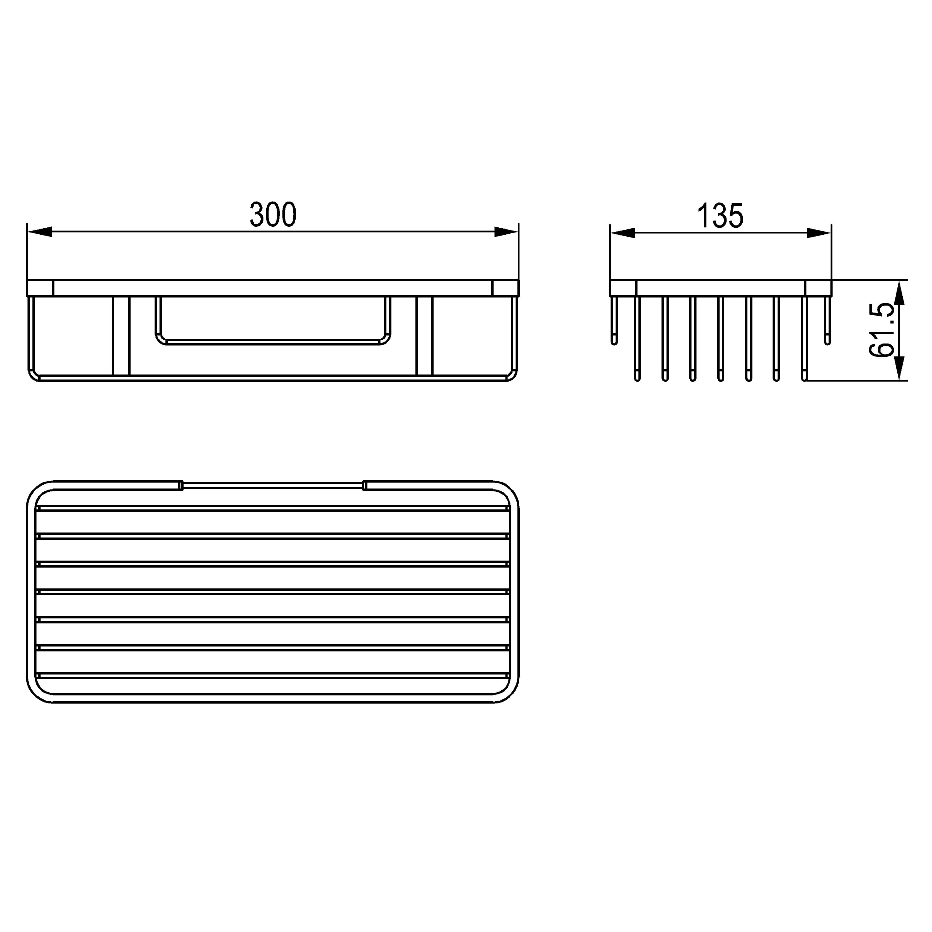 Wall shelf basket - Brass