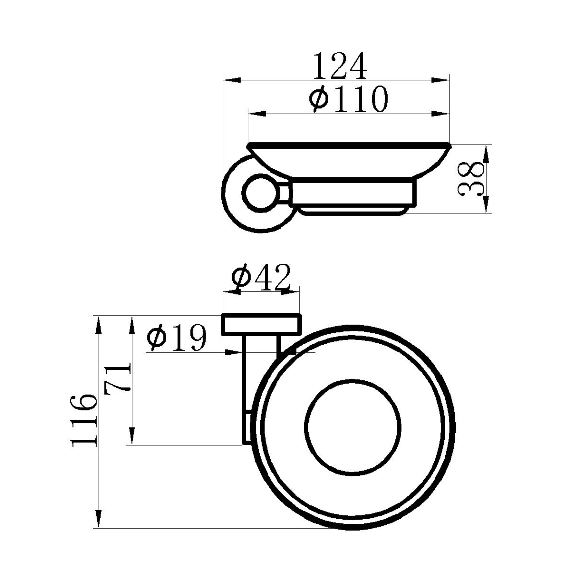 Soap dish holder - Brass - Matte black