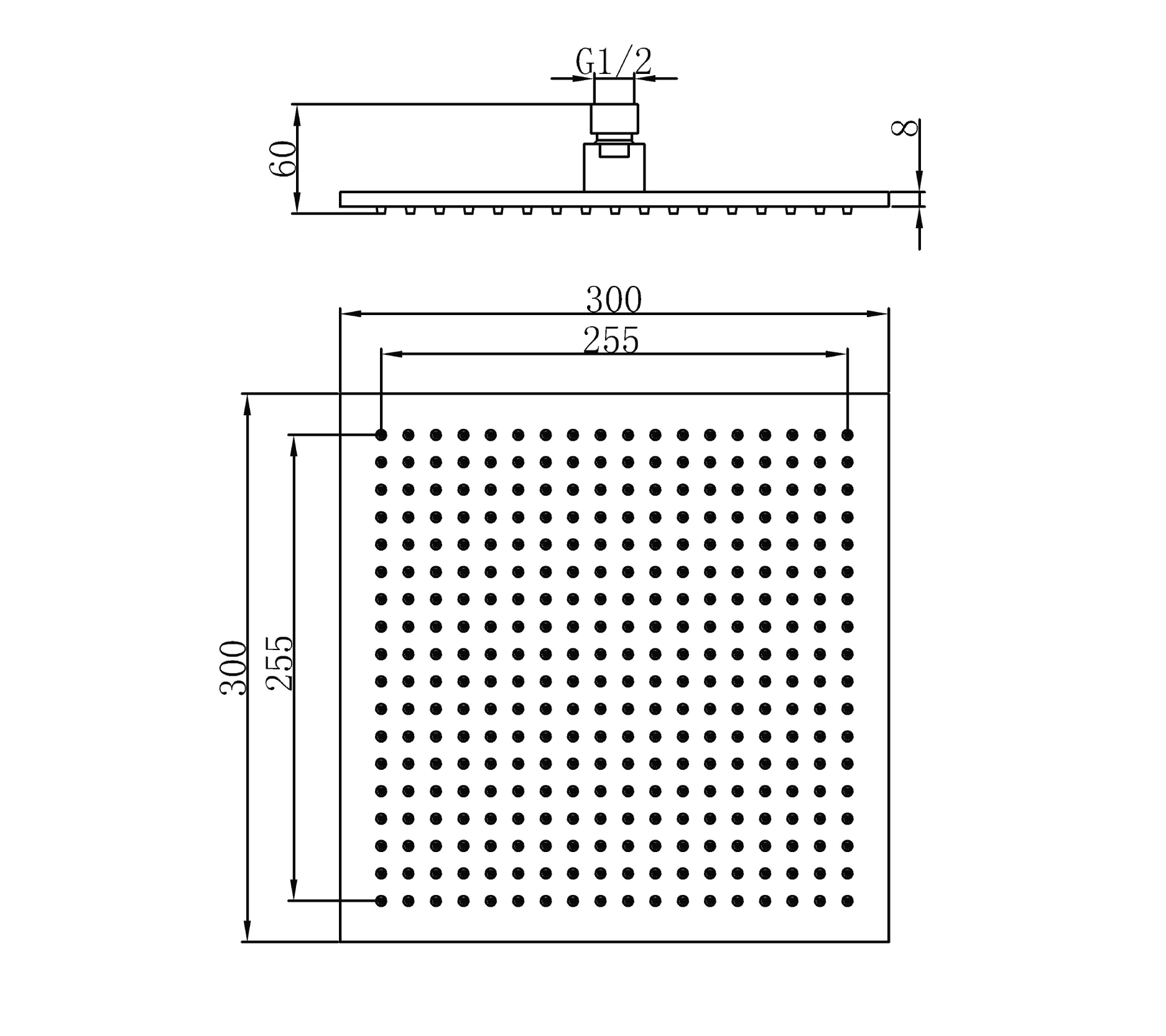 Shower head with LED - Brass - Chrome