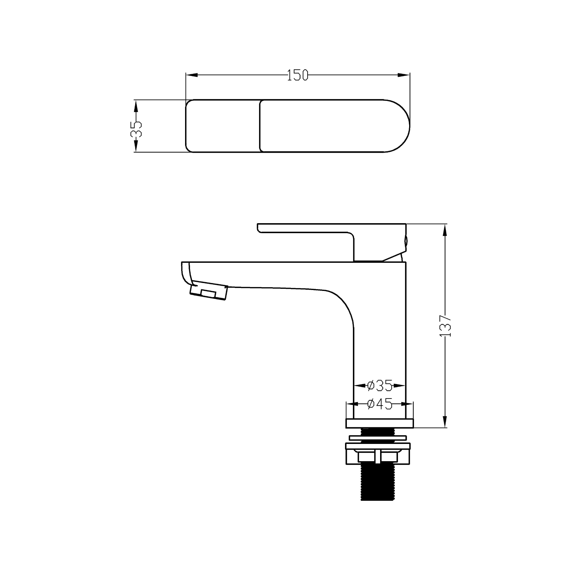 Basin tap - Brass -  Cold water