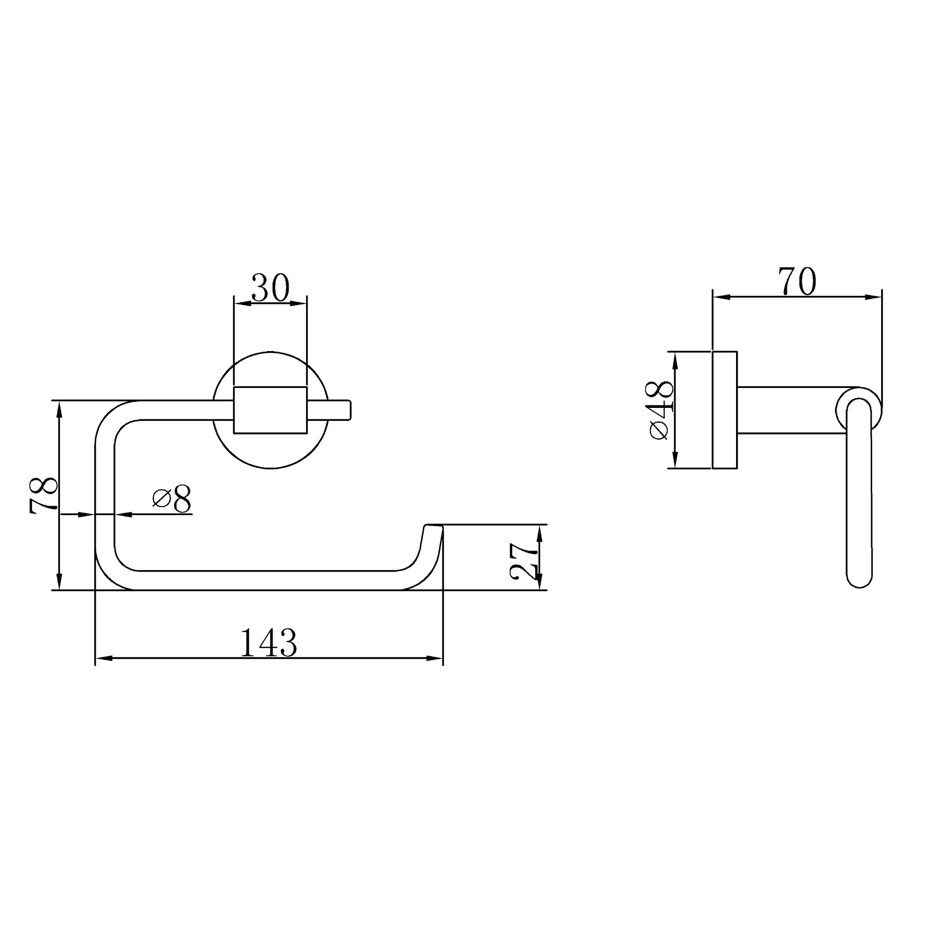 Toilet paper holder - Brass & SS