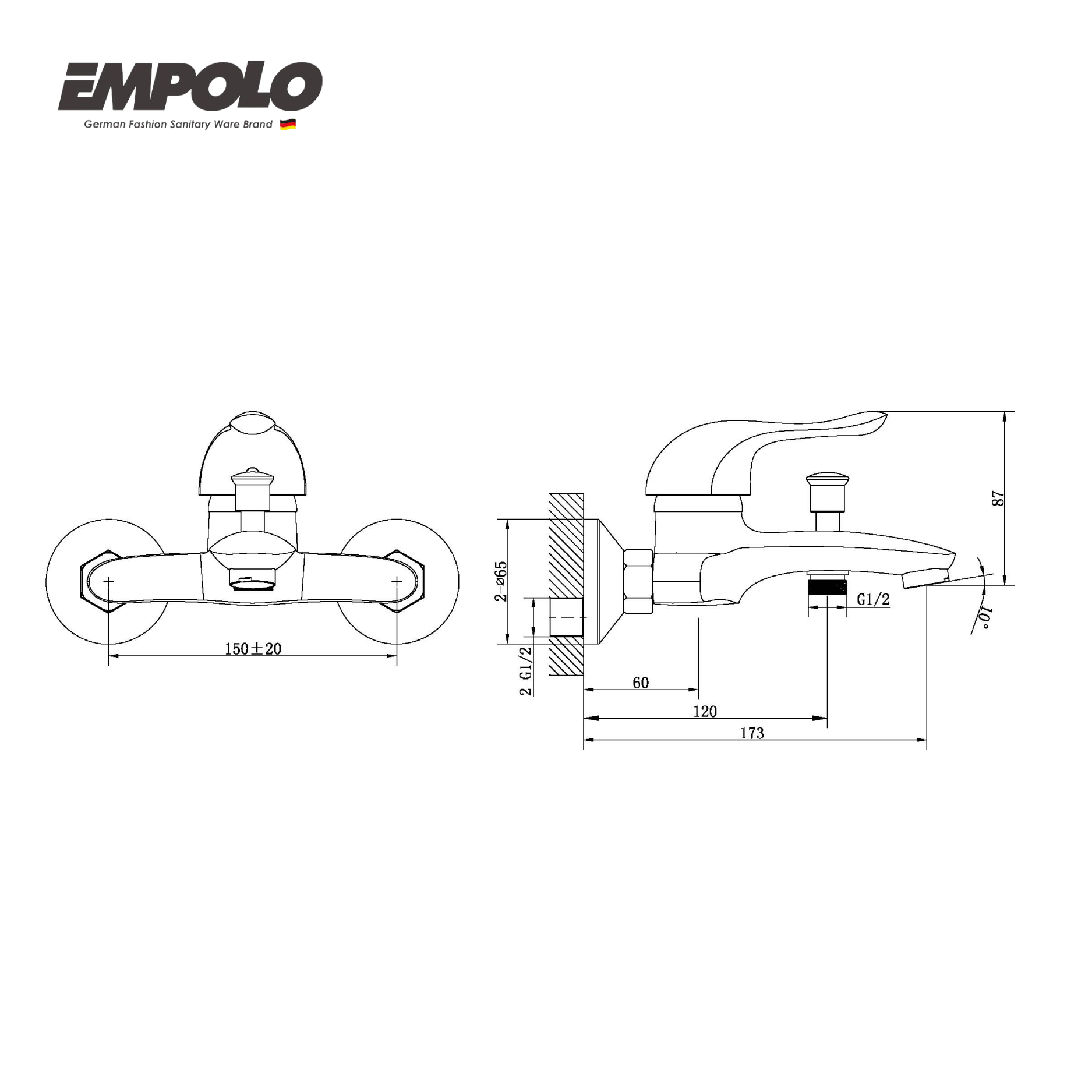 Single lever bath mixer