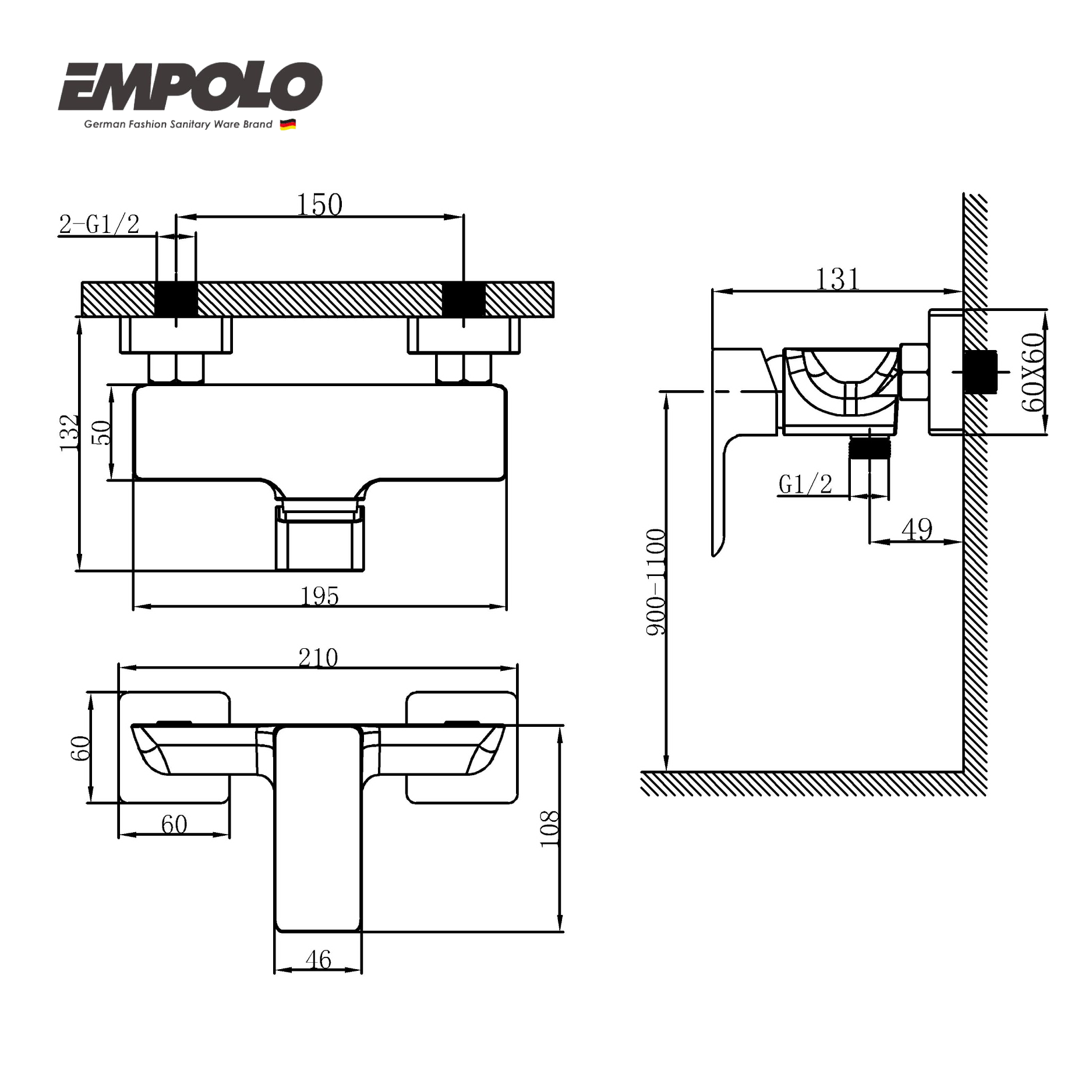 Single lever shower mixer