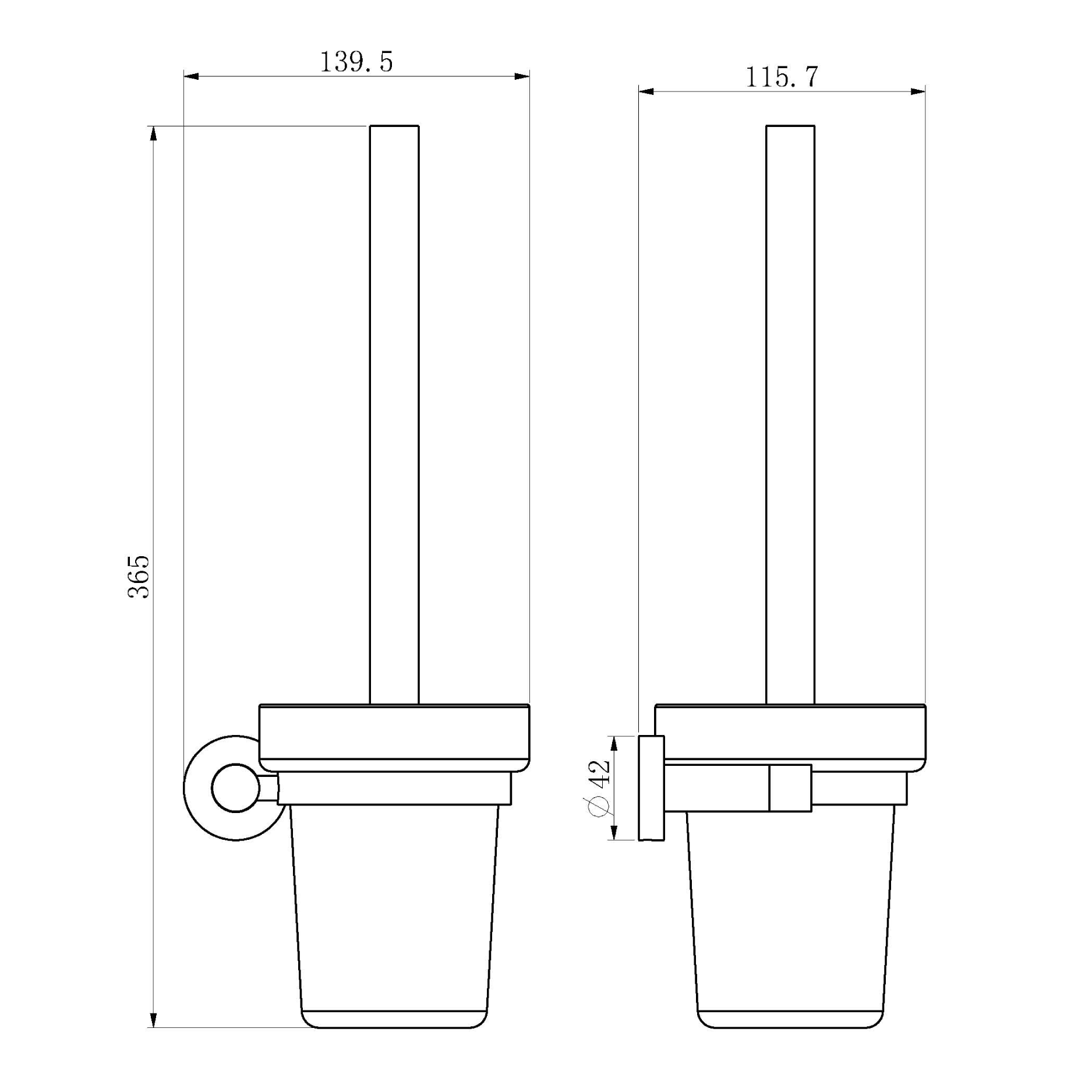 Toilet brush holder - Brass